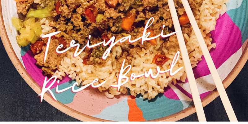 Teriyaki Rice Bowl banner with text